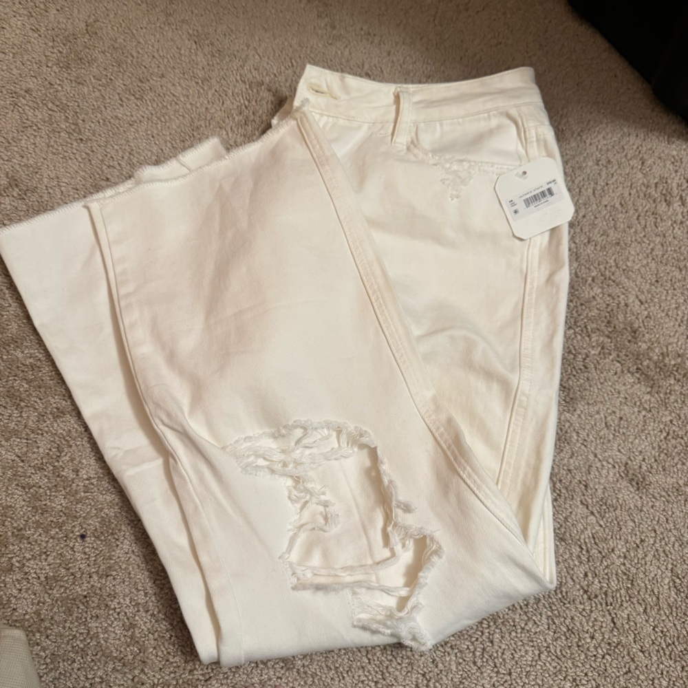 Altar'd State Cream straight leg Denim